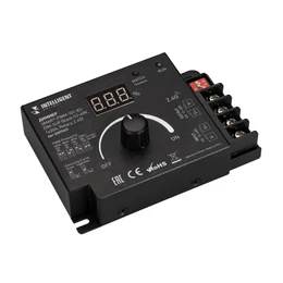 Фото #1 товара INTELLIGENT ARLIGHT Диммер SMART-PWM-101-83-DIM-SUF Black (12-48V, 1x20A, Rotary, 2.4G) (IARL, IP20 Металл, 5 лет)