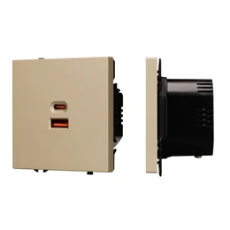 Фото #1 товара Механизм розетки с быстрой USB зарядкой SCT-NOBE-MUAC-SFPL-FC-GD (65W, QC3) (Arlight, Золотой песок)