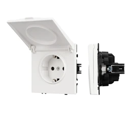Фото #1 товара Механизм розетки влагозащищённый SCT-NOBE-MCP-SFPL-WH (230V, 16A) (Arlight, Белый кварц)