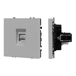 Фото #1 товара Механизм телефонной розетки SCT-NOBE-MTL1-SFPL-IS (RJ-11, 4C) (Arlight, Никель)
