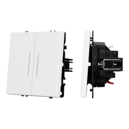 Фото #1 товара Механизм звонкового выключателя двухклавишный LED SWT-NOBE-MKR2-SFPL-L-WH (230V, 10A) (Arlight, Белый кварц)
