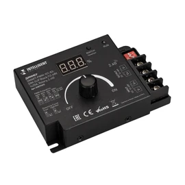 Фото #1 товара INTELLIGENT ARLIGHT Диммер SMART-PWM-101-83-DIM-SUF Black (12-48V, 1x20A, Rotary, 2.4G) (IARL, IP20 Металл, 5 лет)
