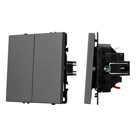 Фото #1 товара ARL NOBE Выключатель 2 кл софт-тач серый базальт SWT-MK02-SFPL-GR (250V, 10A) (Arlight, -)