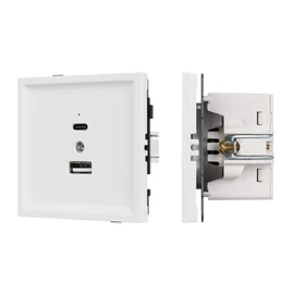 Фото #1 товара Механизм USB розетки SCT-TENDO-MUAC-SFPL-WH (5V, 3A, QC3) (Arlight, Матовый белый)