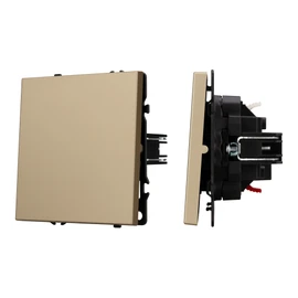 Фото #1 товара ARL NOBE Выключатель проходной 1 кл софт-тач золотой песок SWT-MKP1-SFPL-GD (250V, 10A) (Arlight, -)