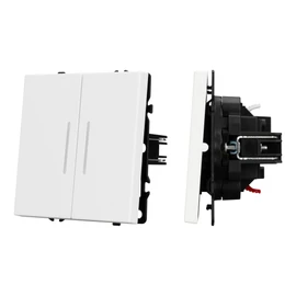 Фото #1 товара ARL NOBE Выключатель 2 кл подсветка софт-тач белый кварц SWT-MK02-SFPL-L-WH (250V, 10A) (Arlight, -)