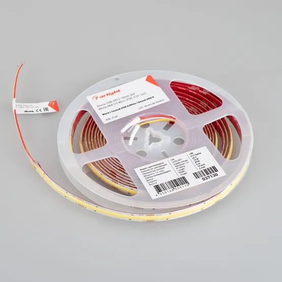 Фото #5 товара Светодиодная лента COB-X512-10mm 24V White-MIX (15 W/m, IP20, CSP, 5m) (Arlight, 5 лет)