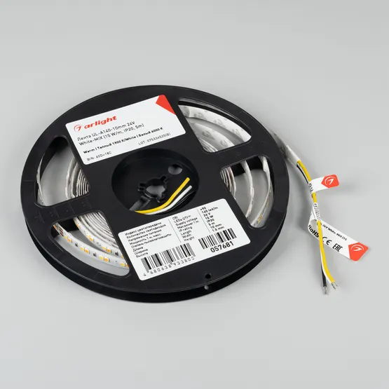 Фото #2 товара Светодиодная лента UL-A140-10mm 24V White-MIX (15 W/m, IP20, 5m) (Arlight, Изменяемая ЦТ)