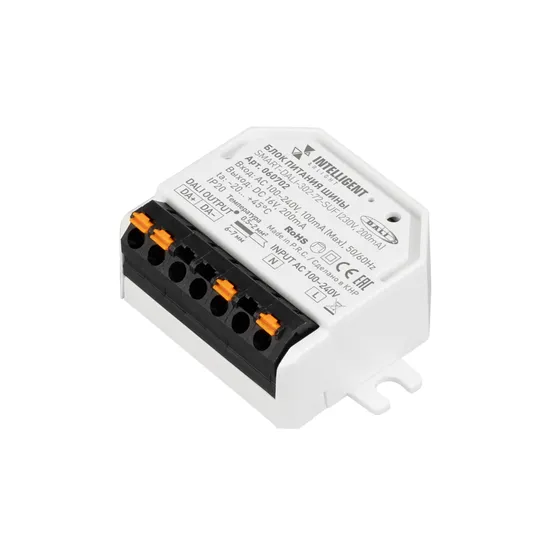 Фото товара INTELLIGENT ARLIGHT Блок питания шины SMART-DALI-302-72-SUF (230V, 200mA) (IARL, IP20 Пластик, 5 лет)