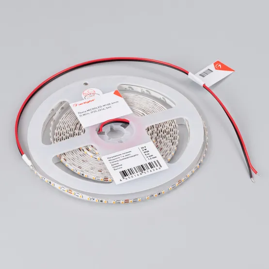 Фото #2 товара Светодиодная лента MICROLED-M168-4mm 24V Warm3000 (5 W/m, IP20, 2216, 5m) (Arlight, узкая)