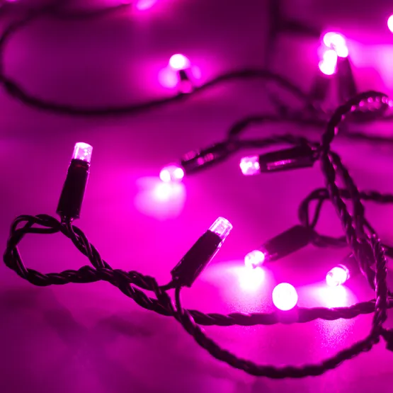 Фото #2 товара Светодиодная гирлянда ARD-STRING-CLASSIC-10000-BLACK-100LED-STD PINK (230V, 7W) (Ardecoled, IP65, 1 год)
