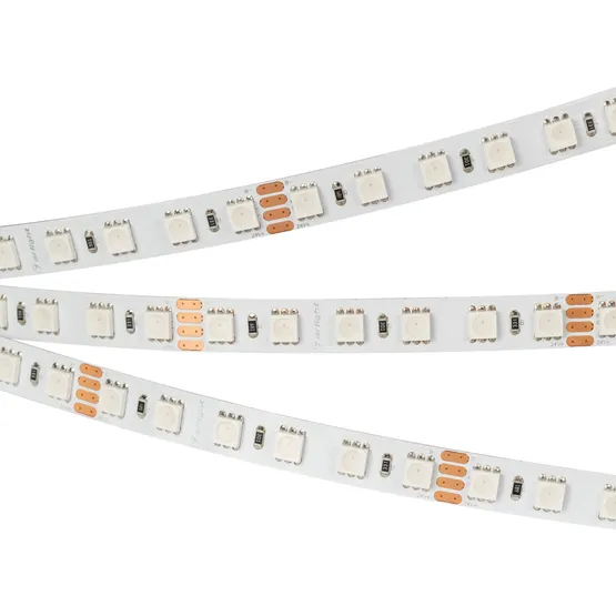 Фото #3 товара Светодиодная лента RT-B84-10mm 24V RGB (21 W/m, IP20, 5060, 5m) (Arlight, Открытый)