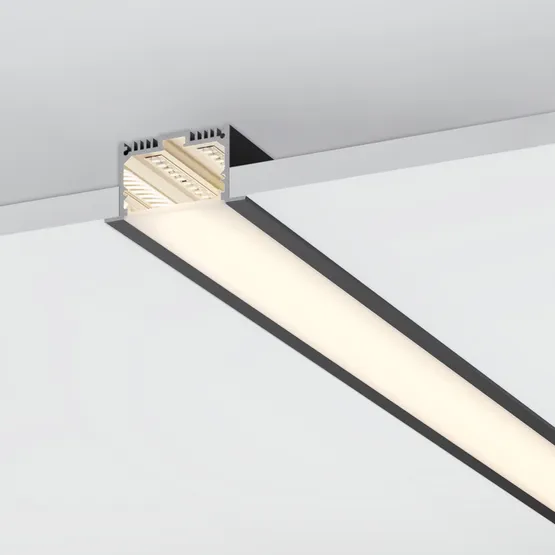 Фото #5 товара Профиль с экраном SL-LINIA62-F-2500 BLACK+OPAL (Arlight, Алюминий)