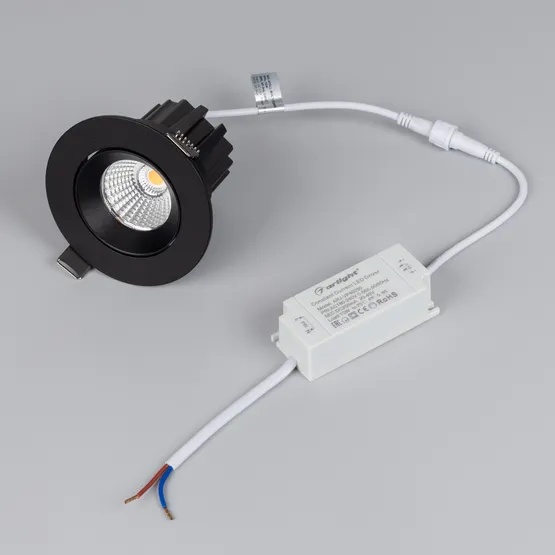 Фото #6 товара Светильник MS-ATOLL-BUILT-TURN-R94-10W Warm3000 (BK, 60 deg, 230V) (Arlight, IP54 Металл, 5 лет)