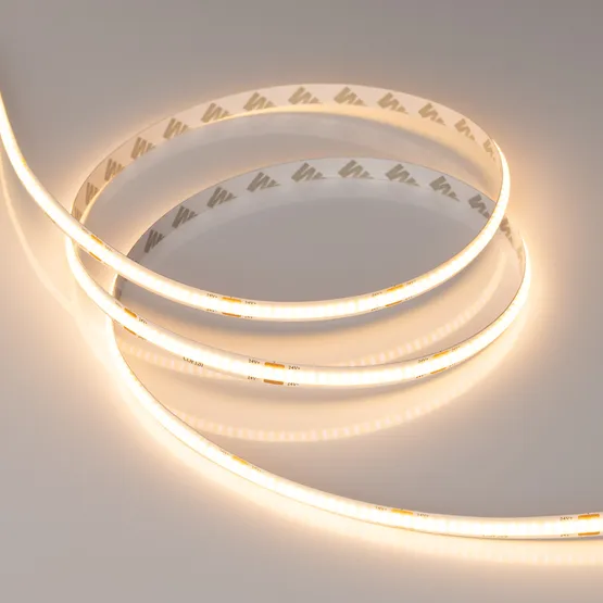 Фото #5 товара Светодиодная лента COB-X320-8mm 24V Warm2700 (8 W/m, IP20, 5m) (Arlight, -)