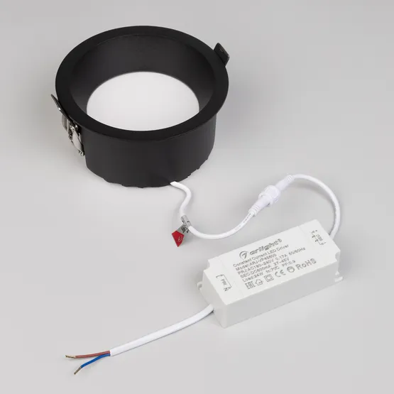 Фото #5 товара Светильник MS-DROP-BUILT-R137-24W Warm3000 (BK, 90 deg, 230V) (Arlight, IP54 Металл, 5 лет)
