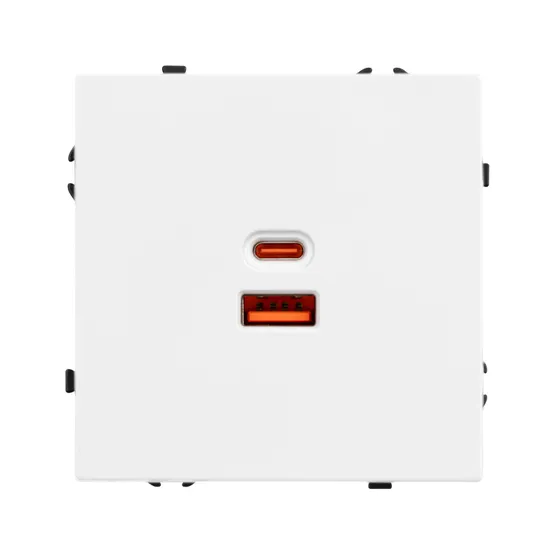 Фото #2 товара ARL NOBE USB Розетка тип A+C софт-тач белый кварц SCT-MUAC-SFPL-FC-WH (65W, QC3) (Arlight, -)