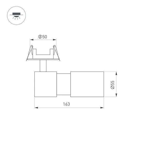 Фото #9 товара Светильник LGD-ARTEMIS-BUILT-FLAP-R55-12W Warm3000 (WH, 8-80 deg, 230V) (Arlight, IP20 Металл, 5 лет)