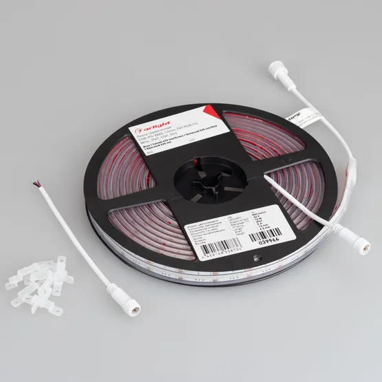 Фото #4 товара Светодиодная лента герметичная COB-PS-X840-12mm 24V RGB (16 W/m, IP67, CSP, 5m) (Arlight, -)