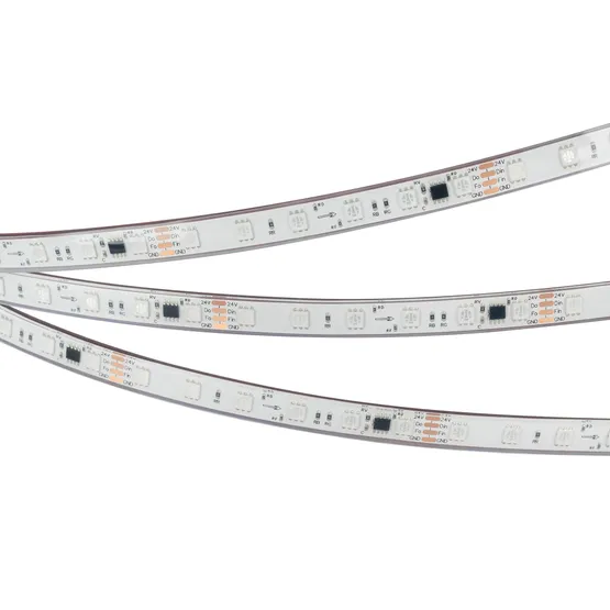 Фото #2 товара Светодиодная лента герметичная SPI-PFS-B60-12mm 24V RGB-PX6-BPT (12 W/m, IP68, 5060, 5m) (Arlight, бегущий огонь)