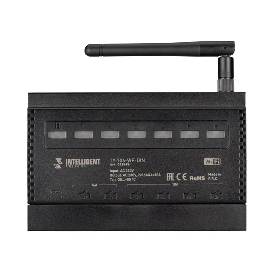 Фото #2 товара INTELLIGENT ARLIGHT Релейный модуль TY-706-WF-DIN (230V, 2х16A + 4х10А) (IARL, IP20 Пластик, 3 года)