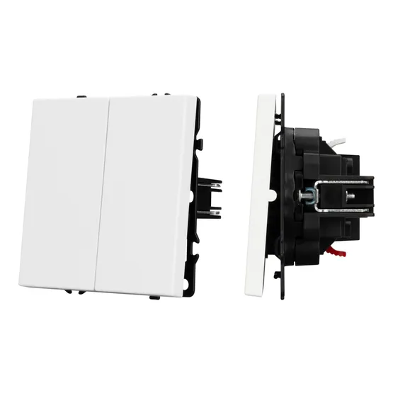 Фото #1 товара ARL NOBE Выключатель проходной 2 кл софт-тач белый кварц SWT-MKP2-SFPL-WH (250V, 10A) (Arlight, -)