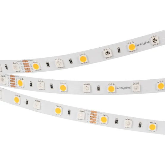 Фото #7 товара Светодиодная лента RT-B60-10mm 24V RGBW-White (14.4 W/m, IP20, 5060, 5m) (Arlight, Открытый)