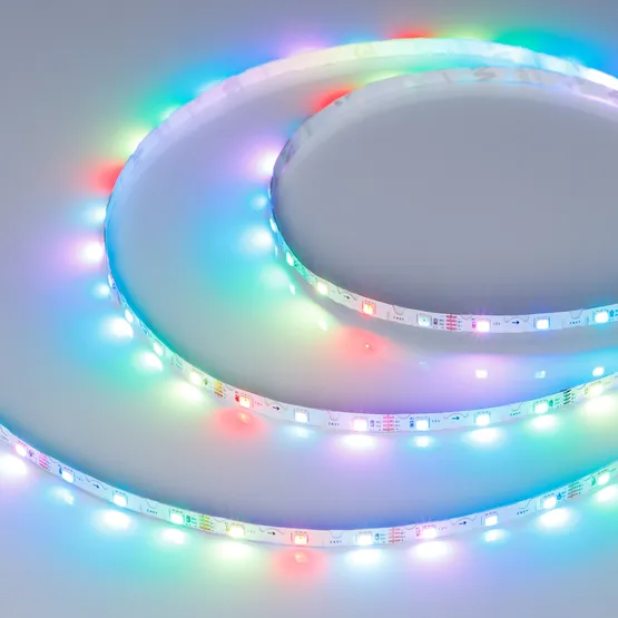 Фото #4 товара Светодиодная лента SPI-RZ-F60-6mm 12V RGB-PX1-BPT (7 W/m, IP20, 3535, 5m) (Arlight, -)