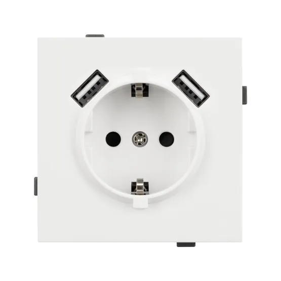 Фото #3 товара Механизм розетки с USB зарядкой SCT-TENDO-MUAA-SFPL-WH (230V, 16A) (Arlight, Матовый белый)