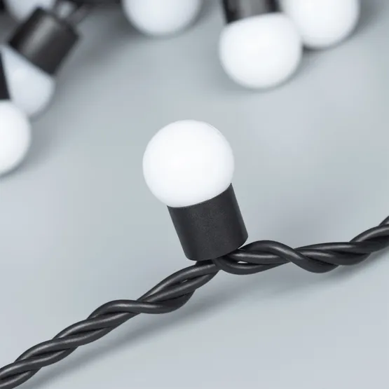 Фото #4 товара Светодиодная гирлянда ARD-BALL-CLASSIC-D17.5-10000-BLACK-100LED WHITE (230V, 7W) (Ardecoled, IP65)
