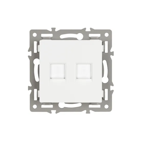 Фото #2 товара Механизм компьютерной розетки двойной SCT-MPC2-PL-WH (RJ-45, CAT6) (Arlight, -)