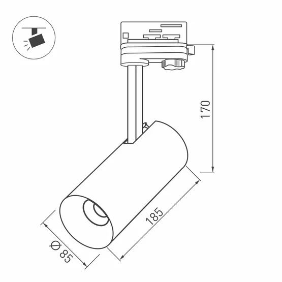 Фото #10 товара Светильник SP-POLO-TRACK-LEG-R85-15W Warm3000 (BK-GD, 40 deg) (Arlight, IP20 Металл, 3 года)