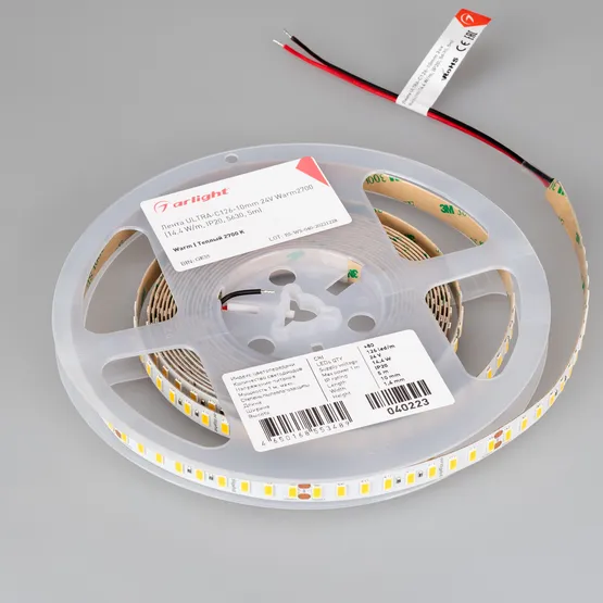 Фото #5 товара Светодиодная лента ULTRA-C126-10mm 24V Warm2700 (14.4 W/m, IP20, 5630, 5m) (Arlight, высок.эфф.200 лм/Вт)