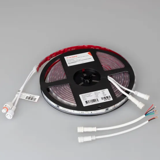 Фото #4 товара Светодиодная лента герметичная DMX-PS-B60-12mm 24V RGB-PX6 (14 W/m, IP67, 5060, 5m) (Arlight, -)