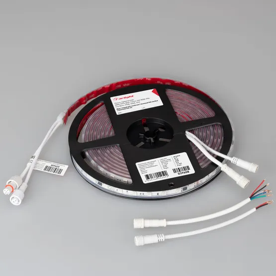 Фото #3 товара Светодиодная лента герметичная DMX-PFS-B60-12mm 24V RGB-PX6 (14 W/m, IP68, 5060, 5m) (Arlight, -)