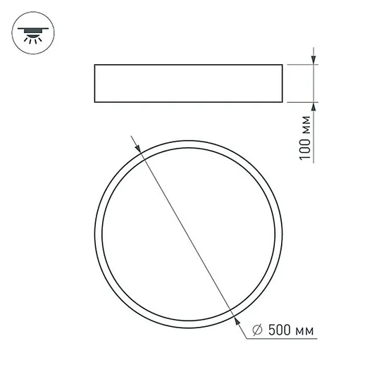Фото #5 товара Светильник SP-TOR-TB500SB-35W Warm White (Arlight, IP20 Металл, 3 года)
