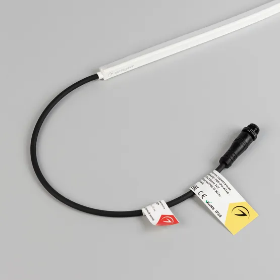 Фото #3 товара Светодиодная лента герметичная WAVE-TOP-PU-A144-10x10mm 24V Warm3500 (5 W/m, IP68, 3m, wire x1) (Arlight, Вывод боковой, 3 года)