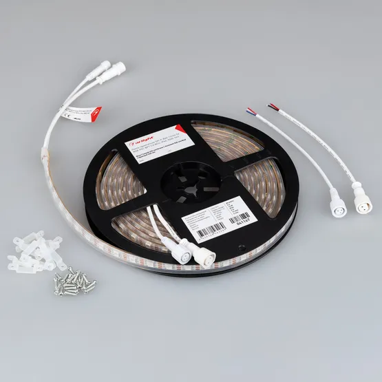 Фото #4 товара Светодиодная лента герметичная SPI-P-B60-12mm 5V RGB-PX1-BPT (12 W/m, IP66, 5060, 5m) (Arlight, бегущий огонь)