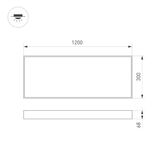 Фото #4 товара Светильник IM-EMERGENCY-1.5H-S300x1200-45W Warm3000 (WH, 120 deg, 230V) (Arlight, IP40 Металл, 2 года)