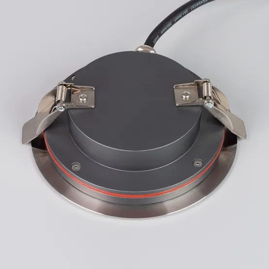 Фото #2 товара Светильник ART-GROUND-SLIM-R130-9W Warm3000 (SL, 30 deg, 24V) (Arlight, IP67 Металл, 3 года)