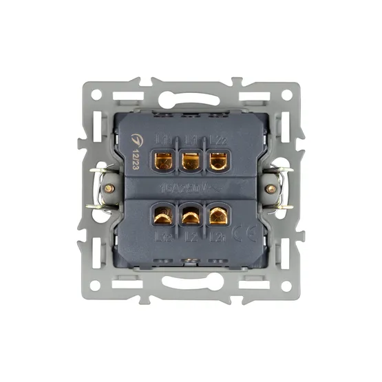 Фото #2 товара Механизм выключателя двухклавишный проходной SWT-MKP2-PL-BK (250V, 16A) (Arlight, -)
