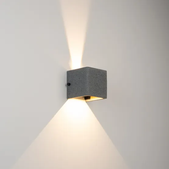 Фото #7 товара Светильник LGD-PERAN-WALL-S120x120-6W Warm3000 (BK, 0-80 deg, 230V) (Arlight, IP65 Бетон, 3 года)