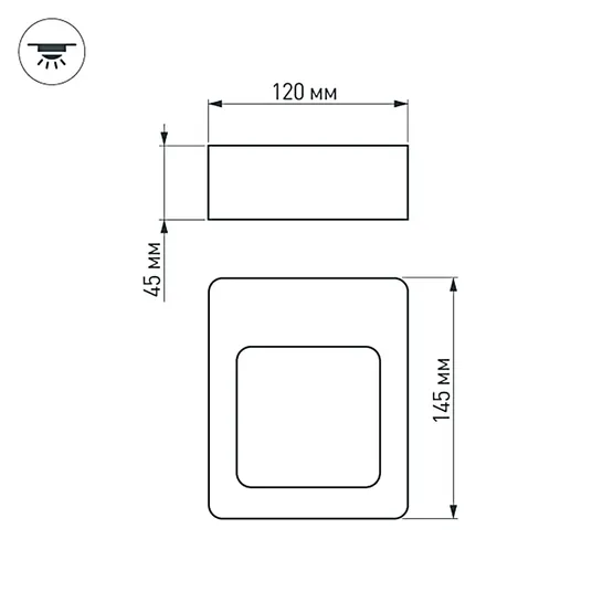 Фото #5 товара Светильник LGD-Wall-Frame-J2B-7W Warm White (Arlight, IP54 Металл, 1 год)