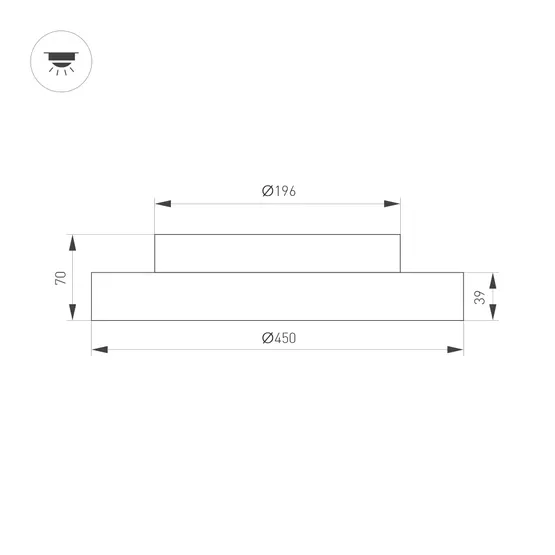 Фото #9 товара Светильник SP-ESTELY-R450-40W Warm3300-MIX (WH, 80 deg, 230V, TRIAC) (Arlight, IP20 Металл, 5 лет)