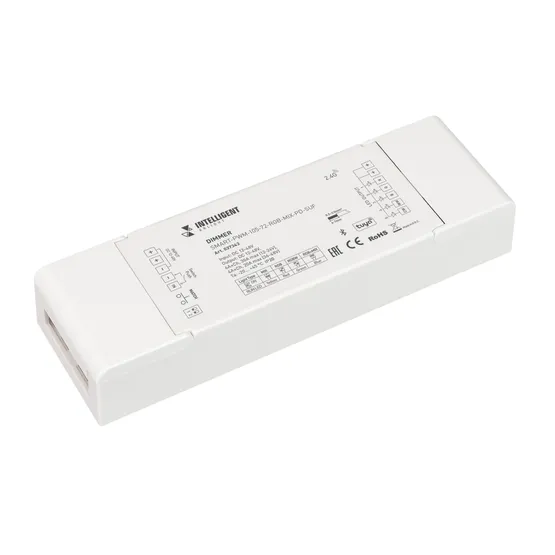 Фото товара INTELLIGENT ARLIGHT Диммер SMART-PWM-105-72-RGB-MIX-PD-SUF (12-48V, 5x6A, TUYA BLE, 2.4G) (IARL, Контроллер)