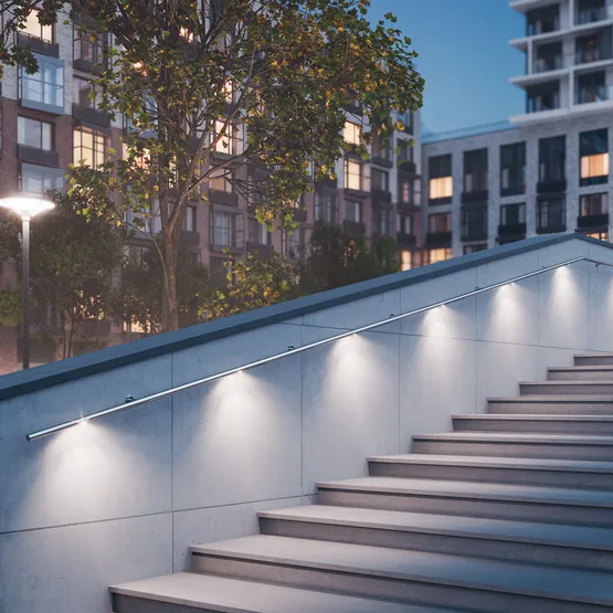 Фото #5 товара Светильник ALT-LODESTAR-HANDRAIL-R27-1.5W Warm3000 (GR, 30x60 deg, 12-24V) (Arlight, IP67 Металл, 3 года)