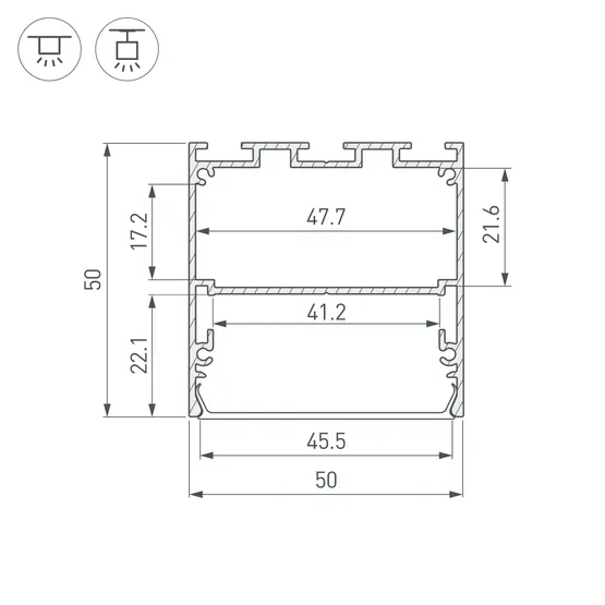 Фото #4 товара Профиль LINE-M-5050-2000 BLACK (Arlight, Алюминий)