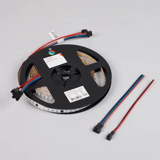 Фото #4 товара Светодиодная лента SPI-A120-10mm 24V RGB-PX6-BPT (23 W/m, IP20, 2835, 5m) (Arlight, бегущий огонь)
