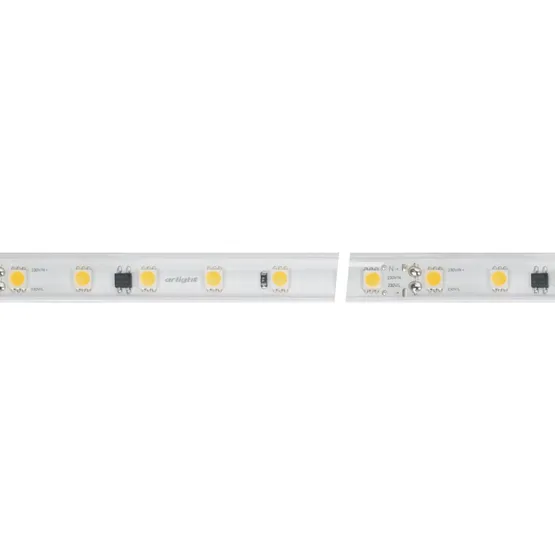 Фото #2 товара Светодиодная лента ARL-10000PV-5060-54-230V White6000 (15mm, 8W, IP65) (Arlight, 8 Вт/м, IP65)