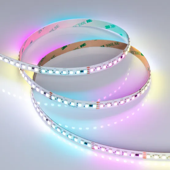 Фото #4 товара Светодиодная лента SPI-F140-10mm 24V RGB-PX7-BPT (22 W/m, IP20, 3535, 5m) (Arlight, бегущий огонь)